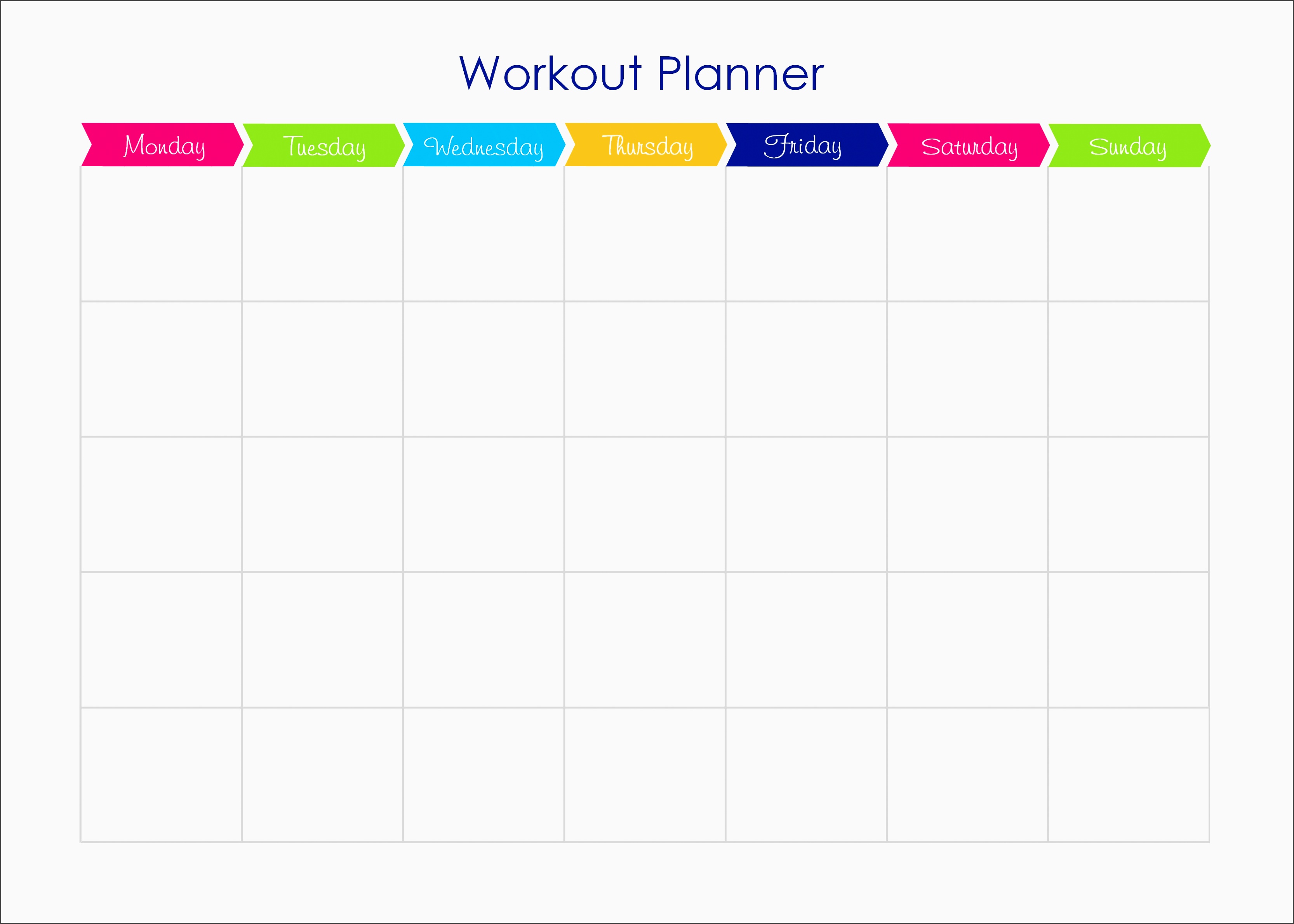 free exercise workout planner