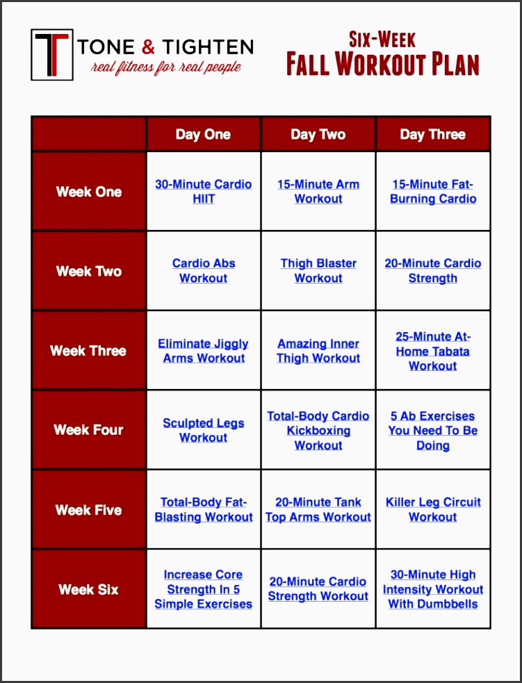 six week fall workout plan