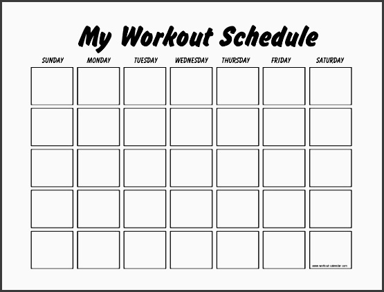 my workout schedule template free