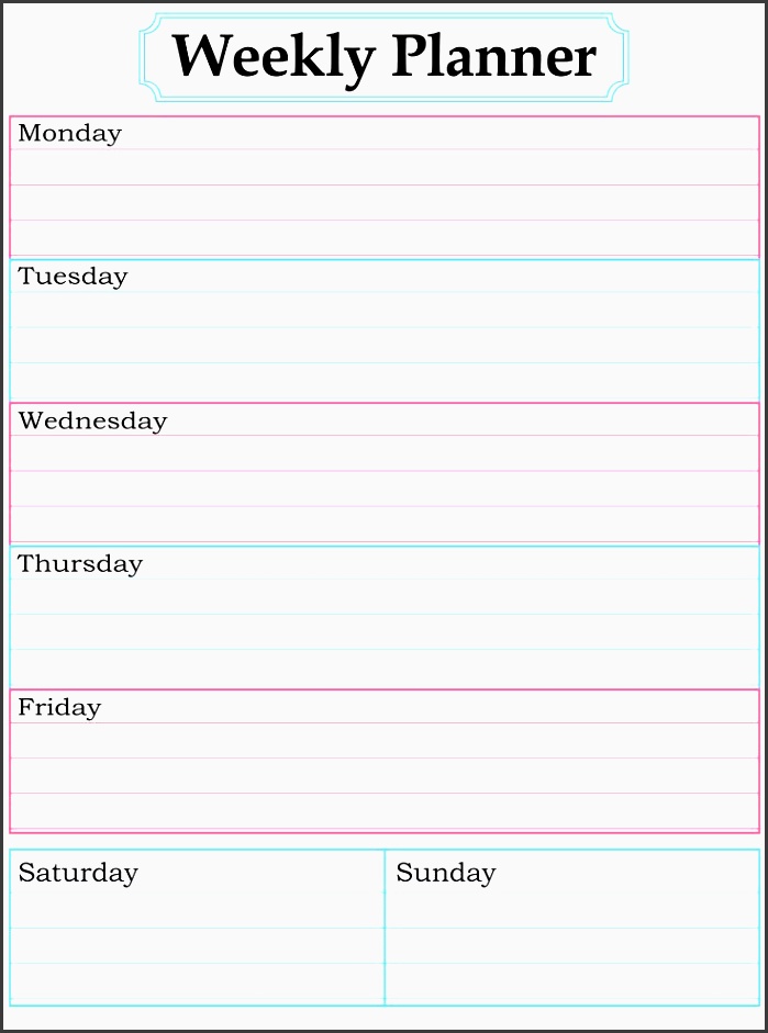weekly planner printable nice simple clean lines homework planner printablefree weekly planner printablefree printablesdaily calendar templatemonthly
