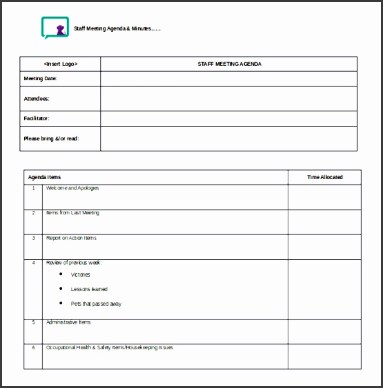 word 2010 format staff meeting minutes template