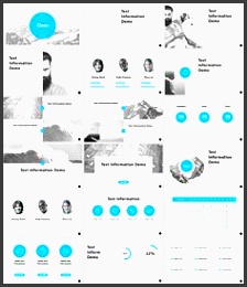 free clean powerpoint template for designers with 18 slides