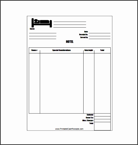 hotel receipt template pdf