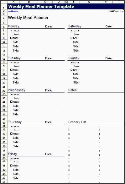 a simple weekly meal planner spreadsheet template to help you stay organized create a list of your favorite dishes and select them in the planner via