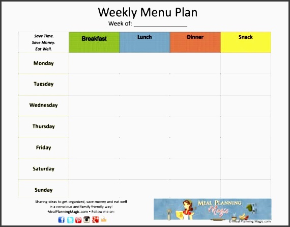 free weekly meal planner