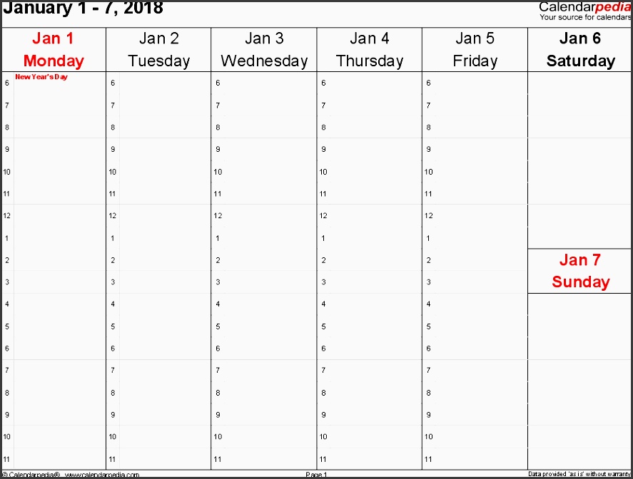 weekly calendar 2018 for word 12 free printable templates regarding free weekly planner template 2018