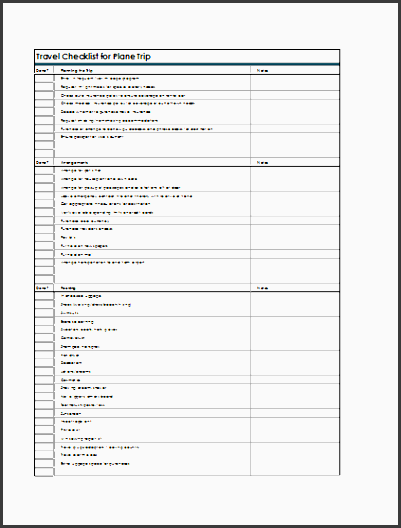 business trip checklist