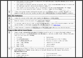 funeral planning worksheet and 8 funeral arrangement checklistmemo templates word memo