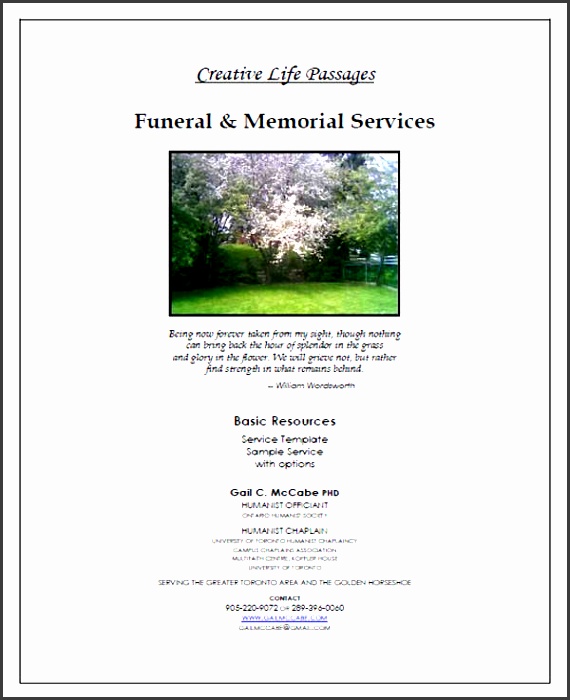 funeral service program