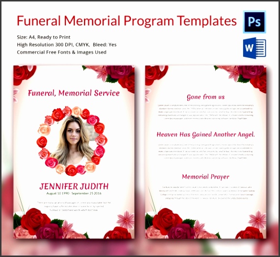 funeral memorial sharable program template
