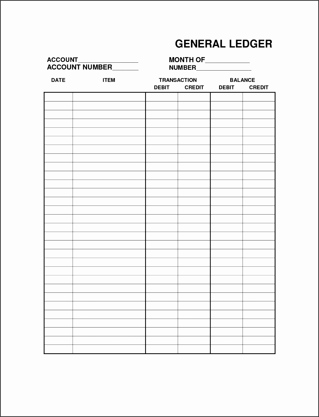 free printable bookkeeping sheets general ledger free office form template small businesses pinterest general ledger free printable and template