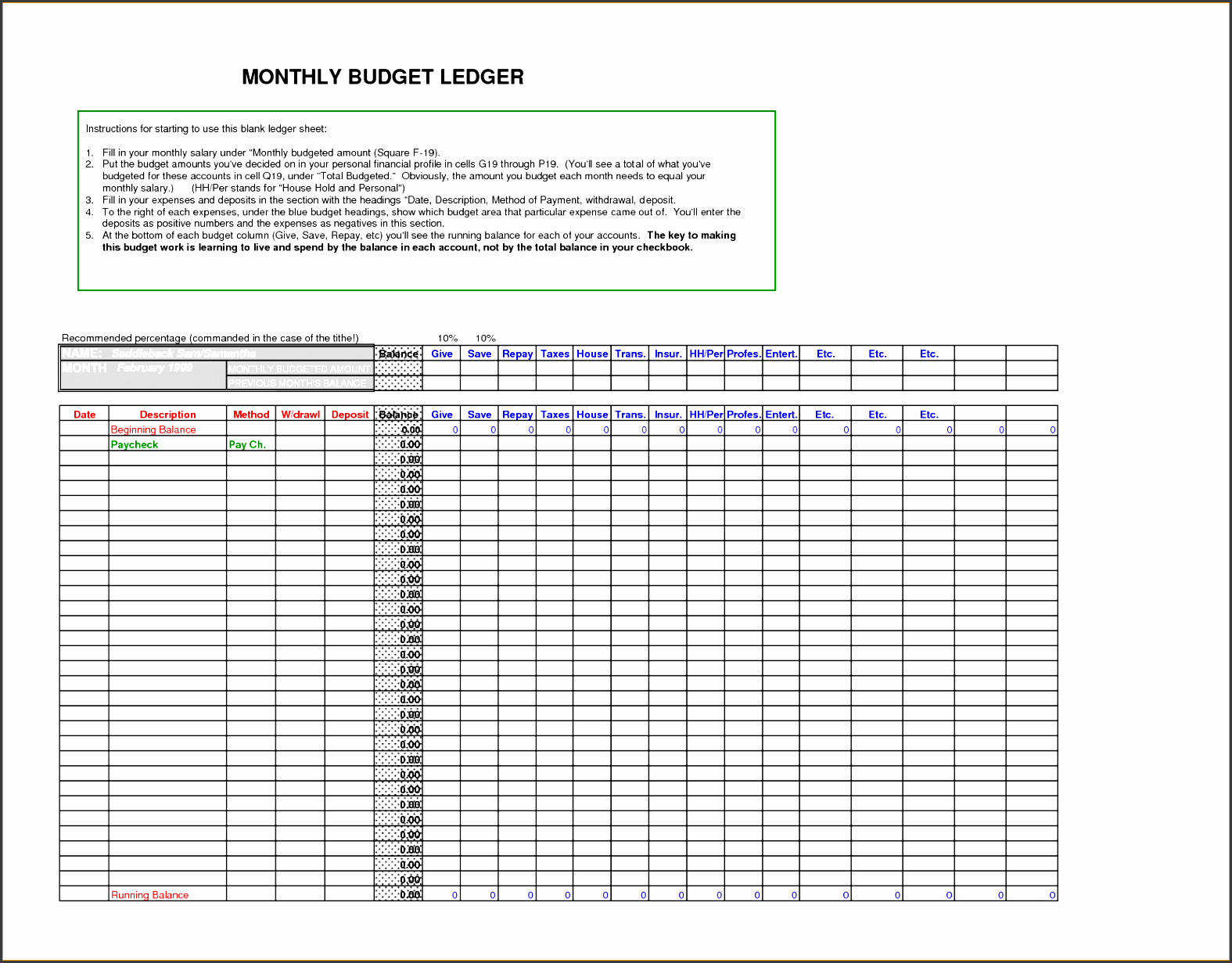 small business general ledger template