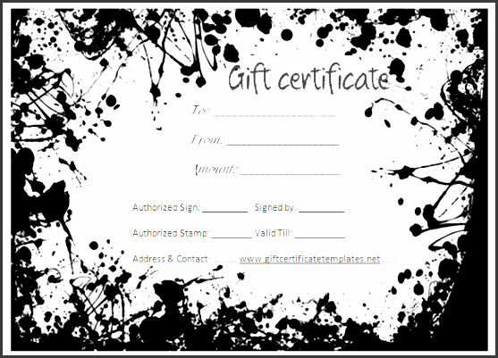 black splashes t certificate template