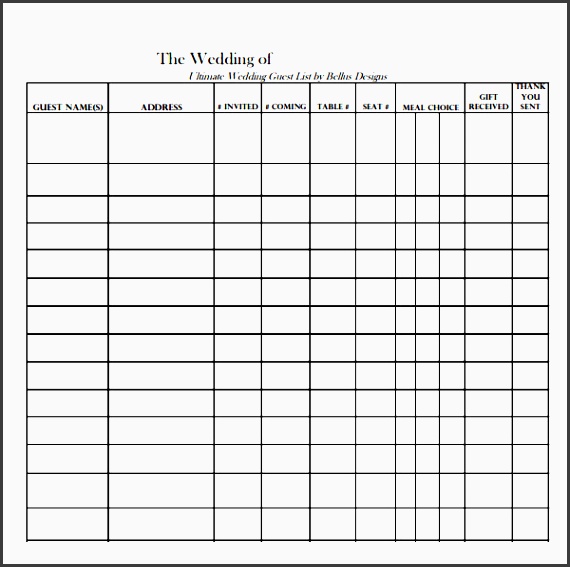 sample wedding guest list template 15 free documents in word pdf excel