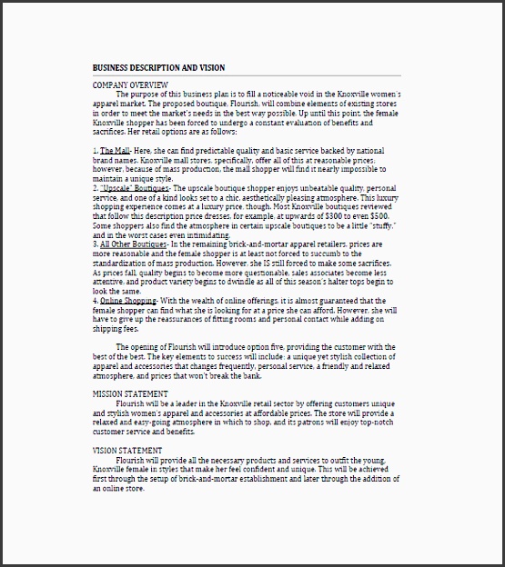 sample boutique business plan pdf