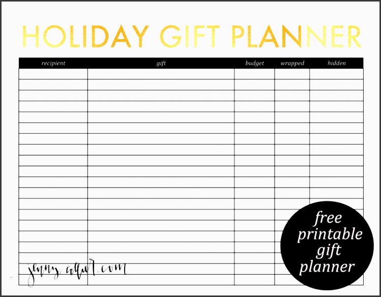 free holiday t planner