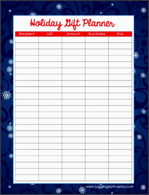 snowflake holiday t planner