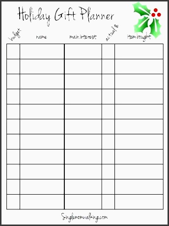 holiday t planner printable