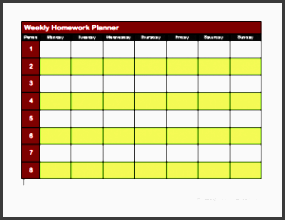 assignment schedule template assignment template california state university northridge free excel template excel template mba excel homework tracker by so you can print a copy