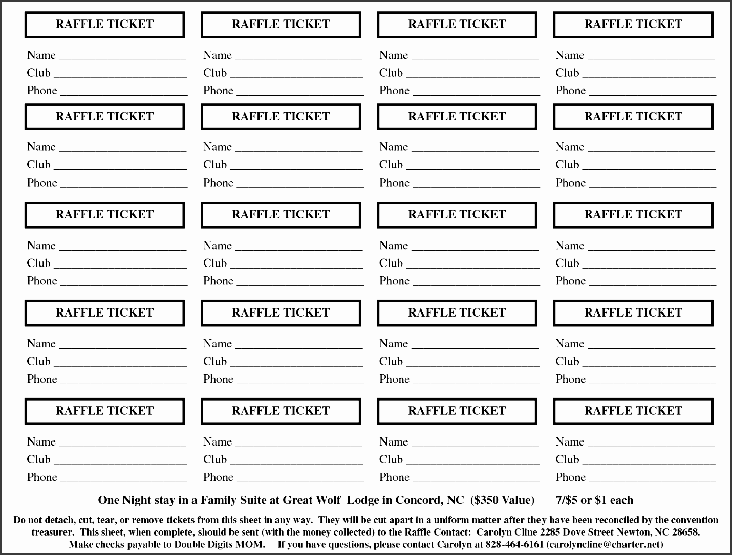 word raffle ticket template