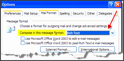 rich text mail format