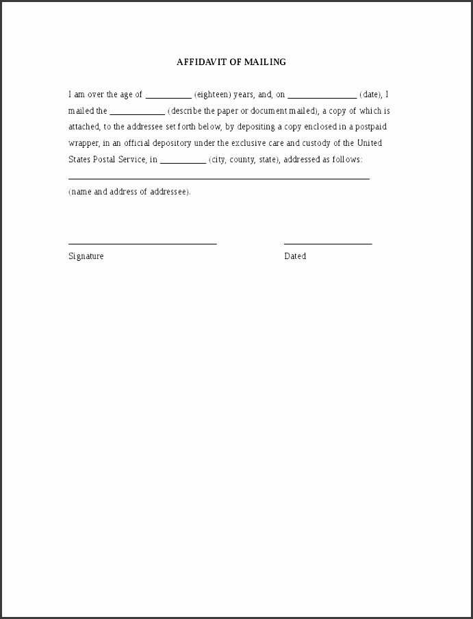 affidavit form sample