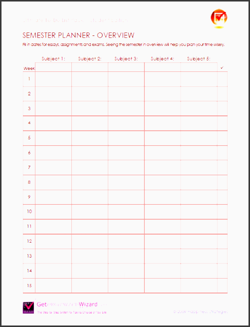 homework planner printable