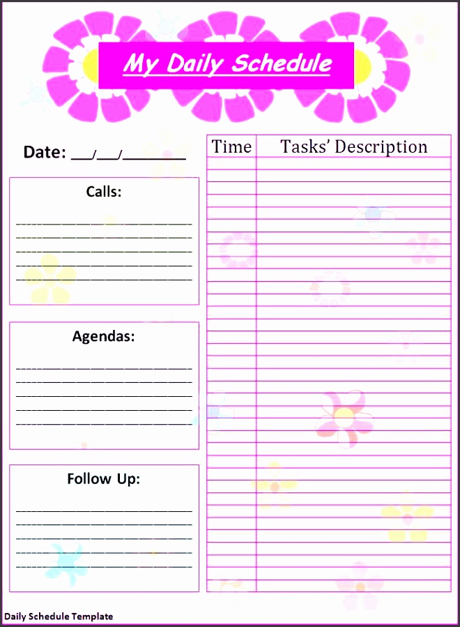 schedule templates free printable free daily schedule template fine templates