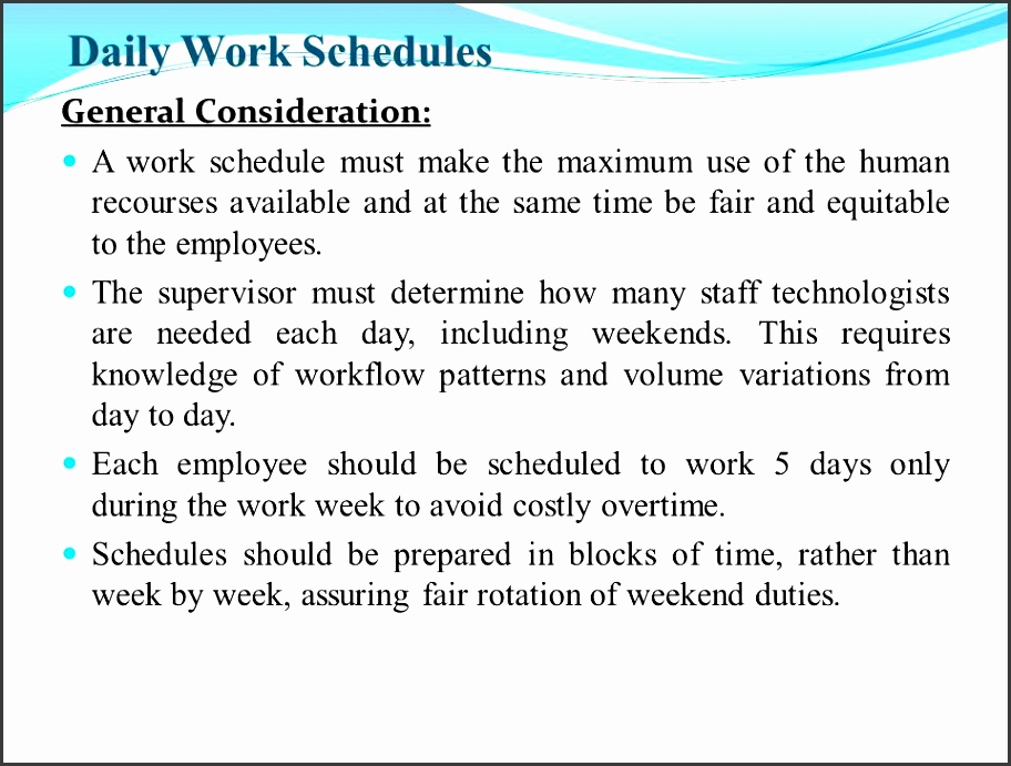 2 daily work schedules