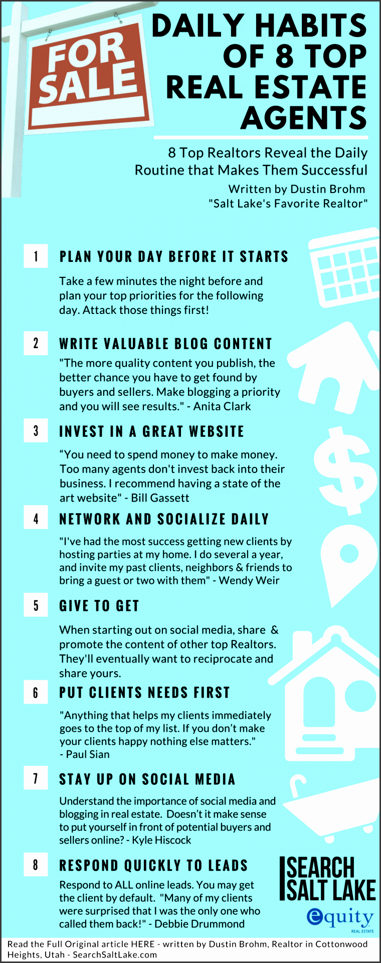 daily habits of top real estate agents infographic