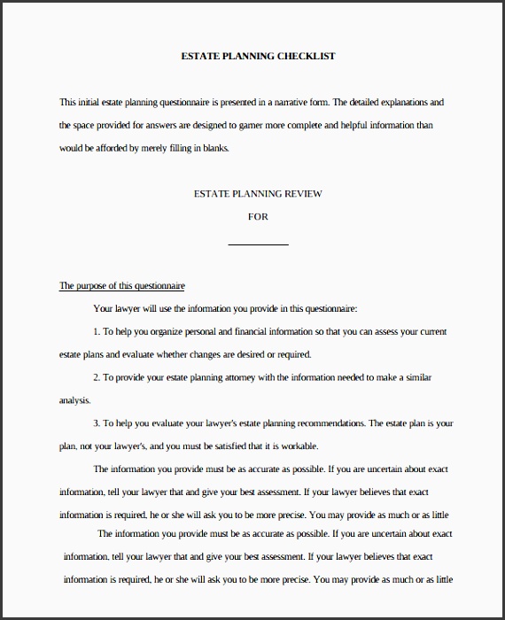 estate planning checklist