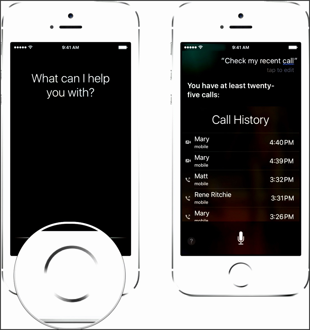 ask siri about your call history