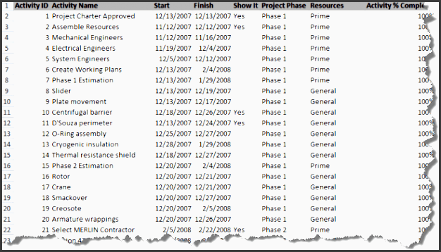 excel export from oracle primavera p6