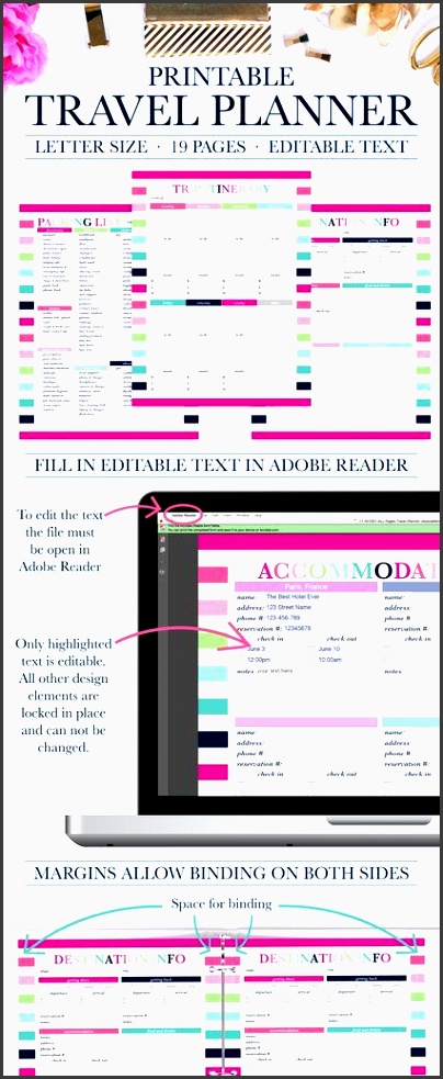 printable travel planner vacation planner trip planner travel planning kit trip itinerary