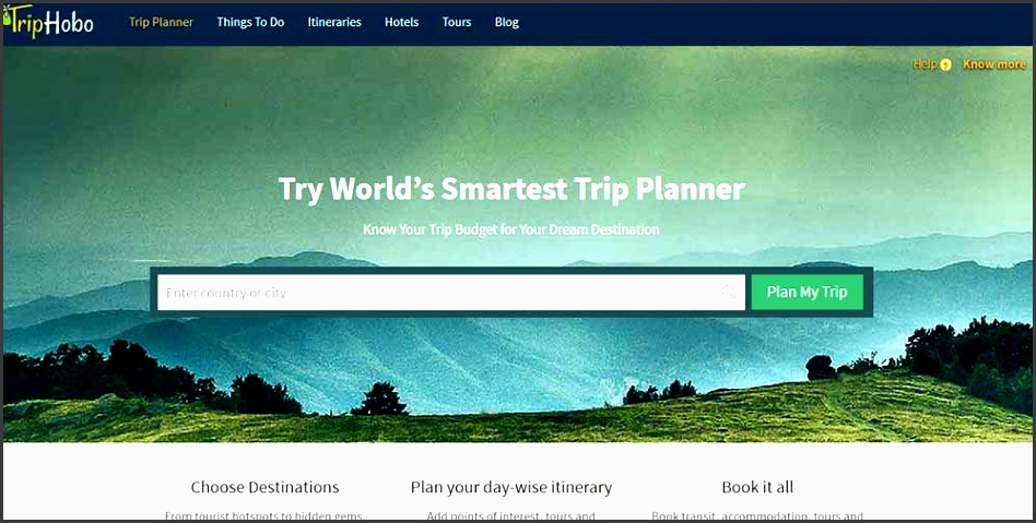 the itinerary maker will pick your current location as the city you are travelling from you can also change it to the name of the city you want to travel