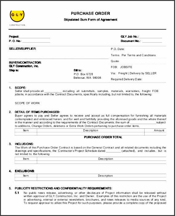 construction purchase order template