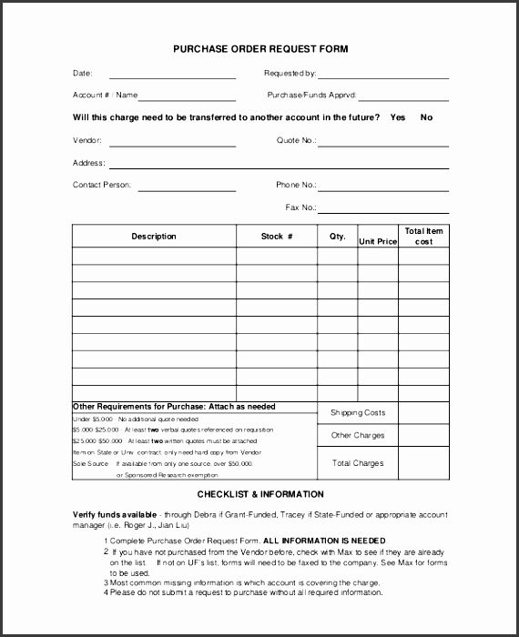 simple purchase order request form template