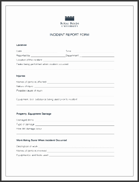 incident report format for human resource