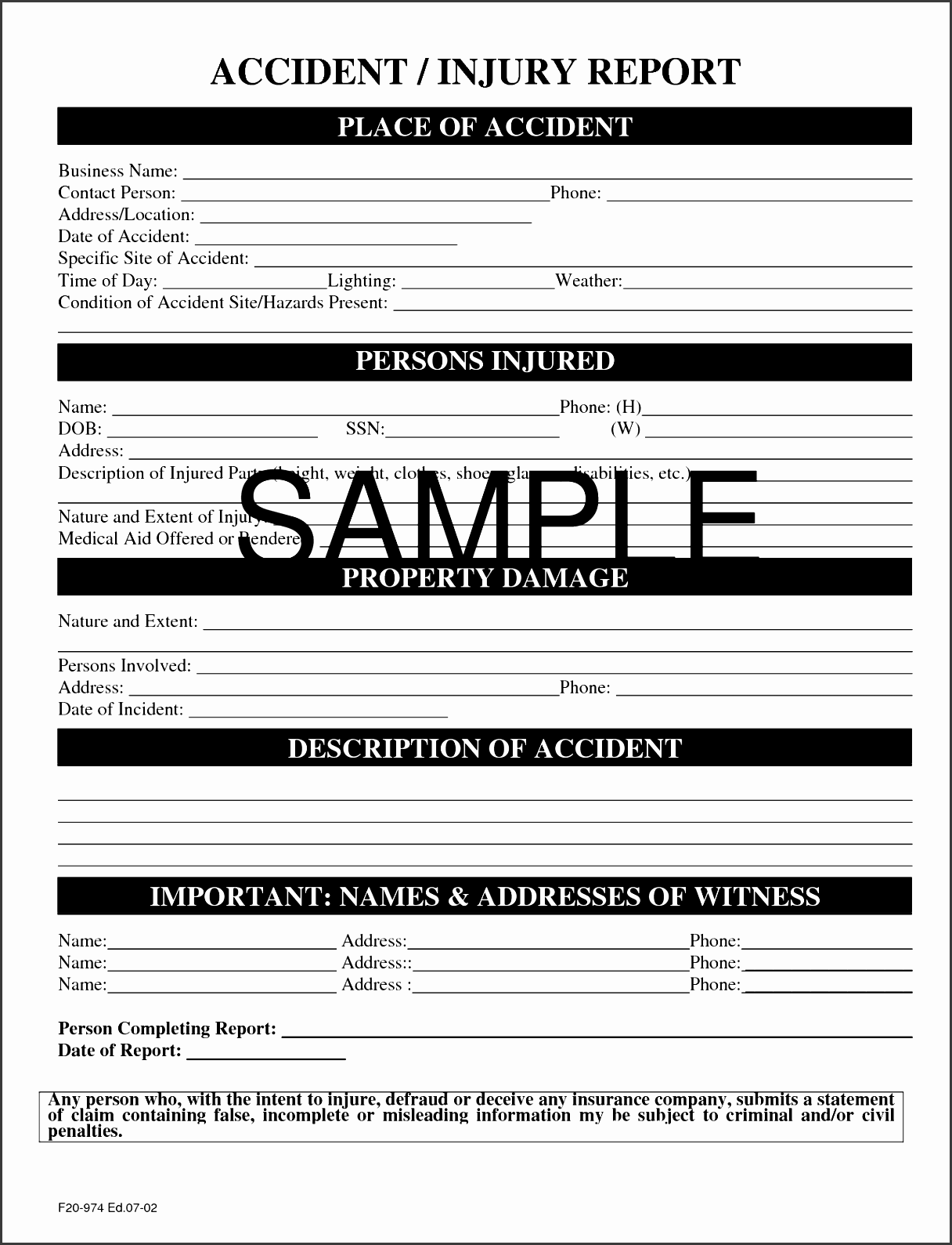 sample incident report form 15 7 sample incident report form