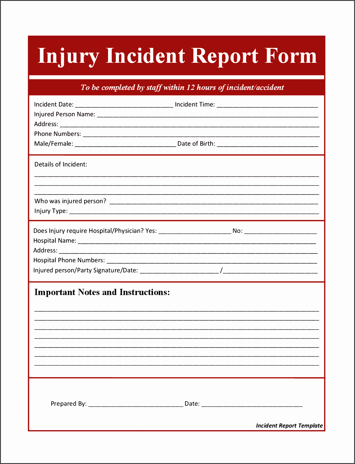 incident report template word 16 7 incident report template word