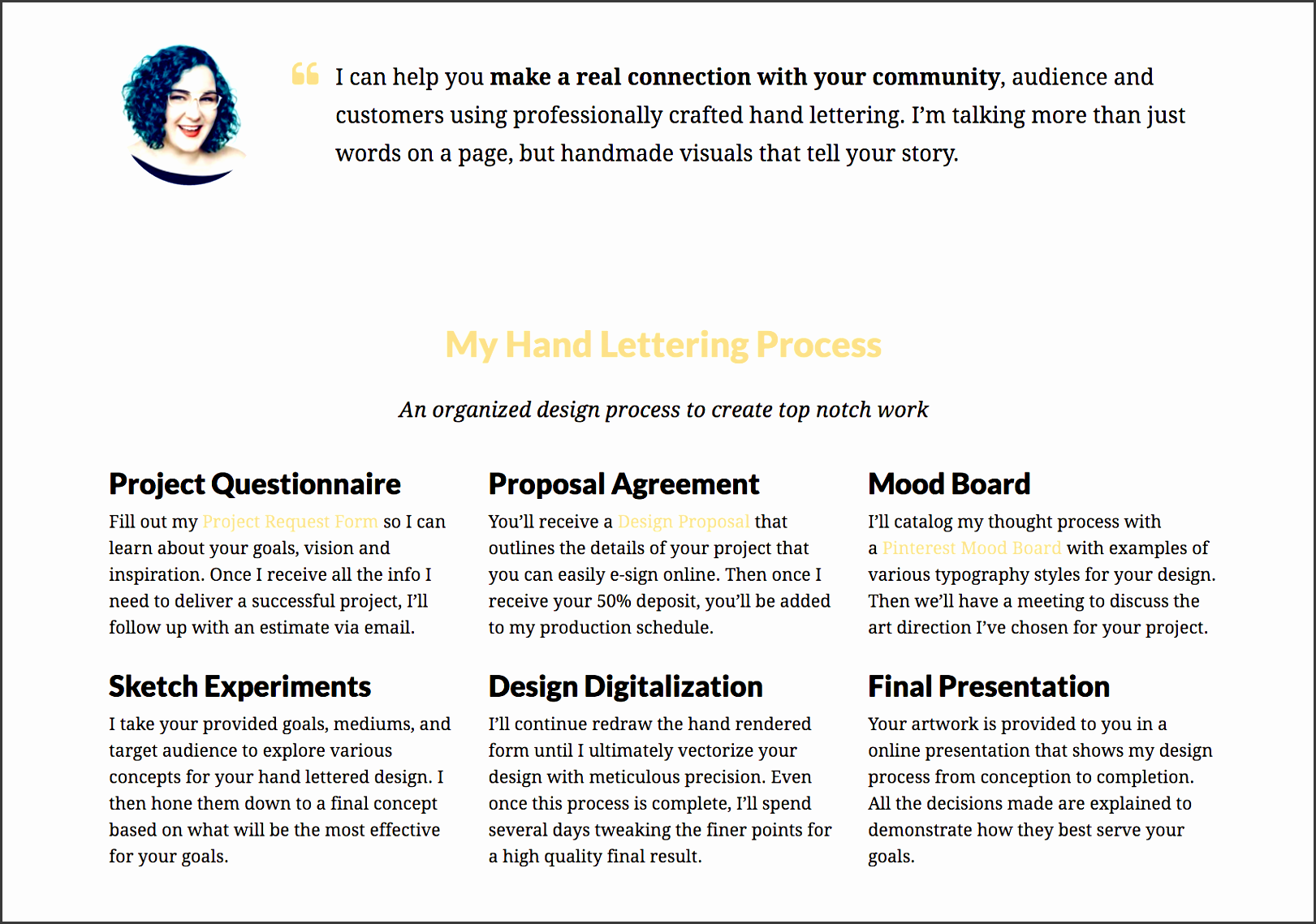 plus showing that you have a process in the first place helps the client see you as professional because you already know what steps to take to give them