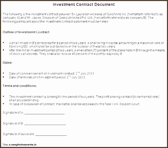 investment contractvestment contract document