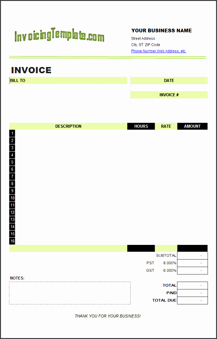 itemized graphic design invoice