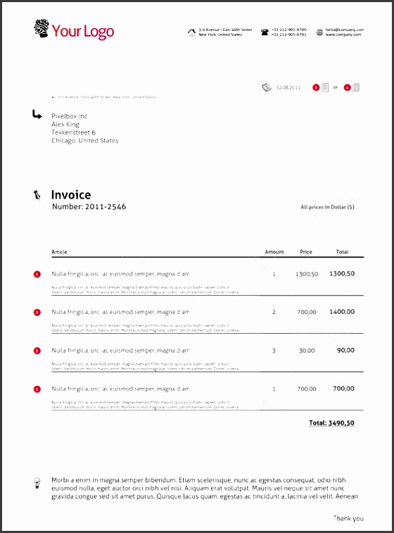 modern single invoice