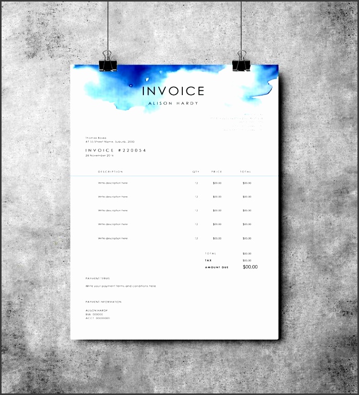 invoice template receipt ms word template instant invoice by emandcodesign on etsy