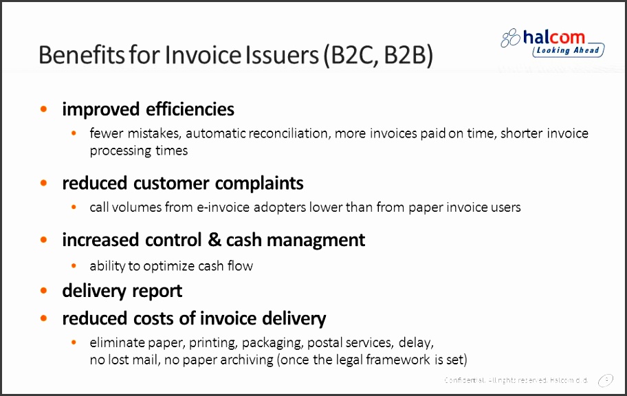 benefits for invoice issuers b2c b2b