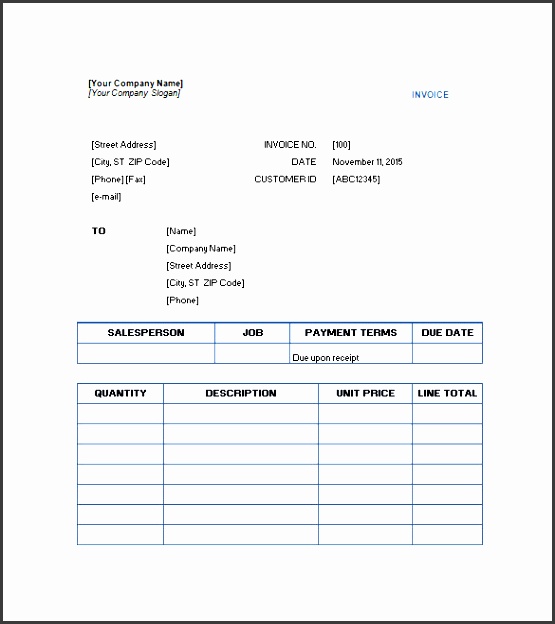 free able service invoice sample