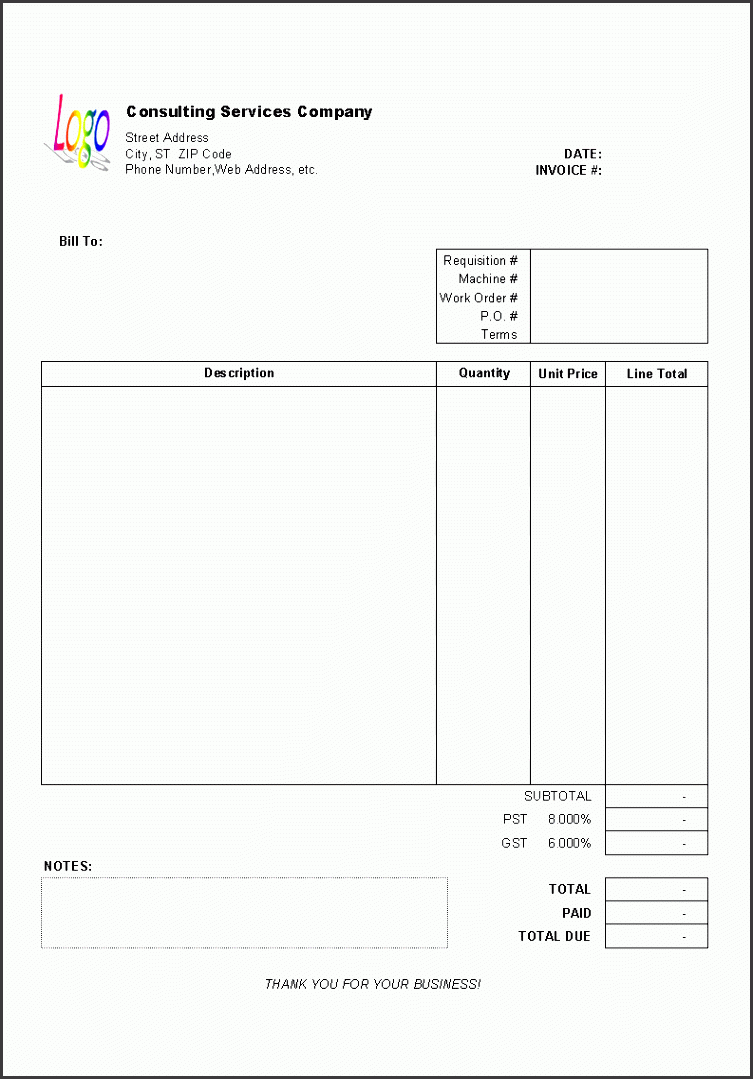 consulting invoice template printed version click to enlarge