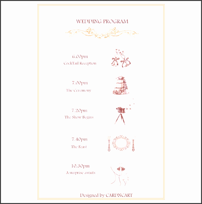 add to board wedding itinerary design by cardncart 002
