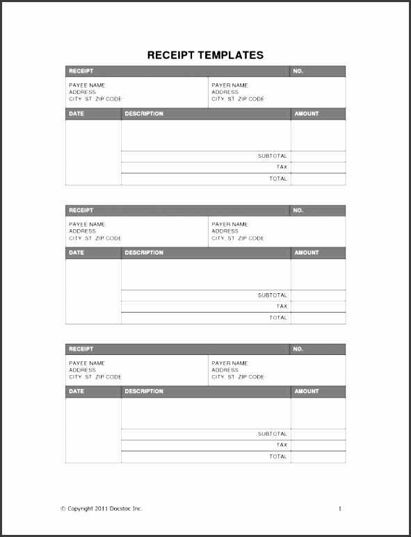 receipt forms template for a job description payslip word format